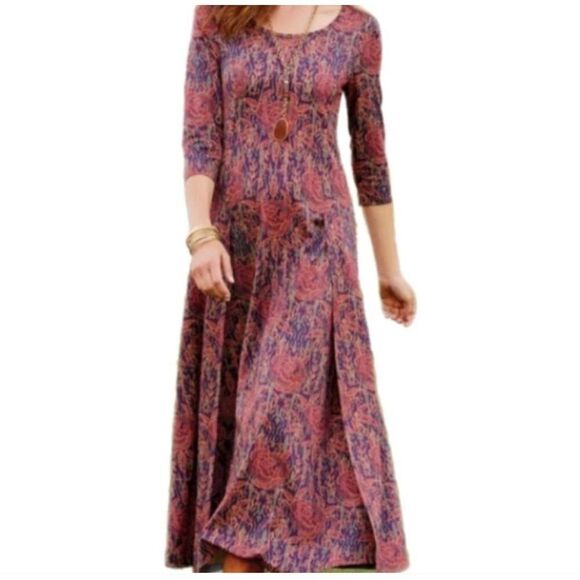 SOFT SURROUNDINGS Women's Size S Alcott Maxi Dress Floral - Picture 1 of 8